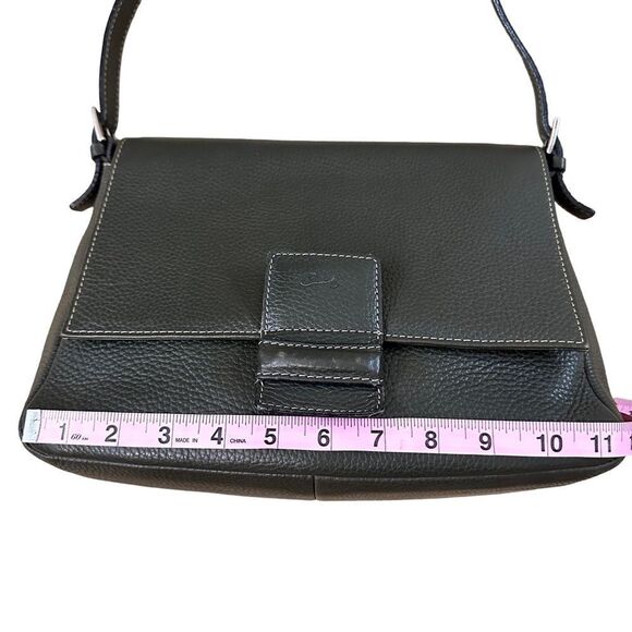 Forest Green Leather Shoulder bag~Made in Italy~Clean interior ~1 zipped pocket - Picture 10 of 14